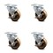 Service Caster SCC 4 in x 1.5" Brown High Temp Phenolic Wheel Swivel Casters w/Brakes, 4PK SCC-20S415-PHSHT-TP2-TLB-4 - alternate 1